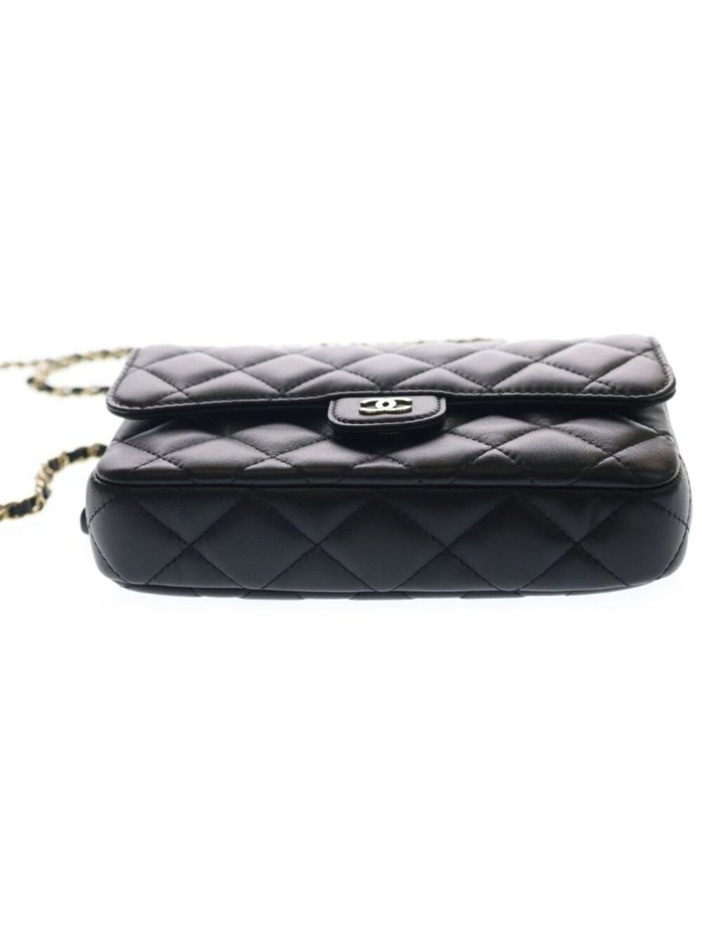 Chanel Quilted Shoulder Bag Chain Black Lambskin Gold - Picture 4 of 6